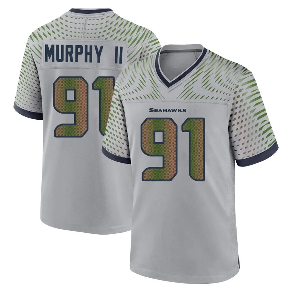 S.Seahawks #91 Byron Murphy II Player Grey 2025 Rivalries Collection Home Game PETTCS Stitched Jerseys