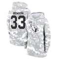 A.Cardinals #33 Trey Benson Player Arctic Camo Salute to Service Hoodies PETTCS Stitched Jerseys