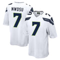 S.Seahawks #7 Uchenna Nwosu Player White Home Game PETTCS Stitched Jerseys