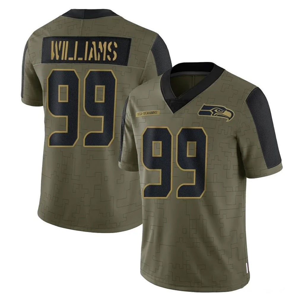 S.Seahawks #99 Leonard Williams Player Olive Salute To Service Limited Game PETTCS Stitched Jerseys