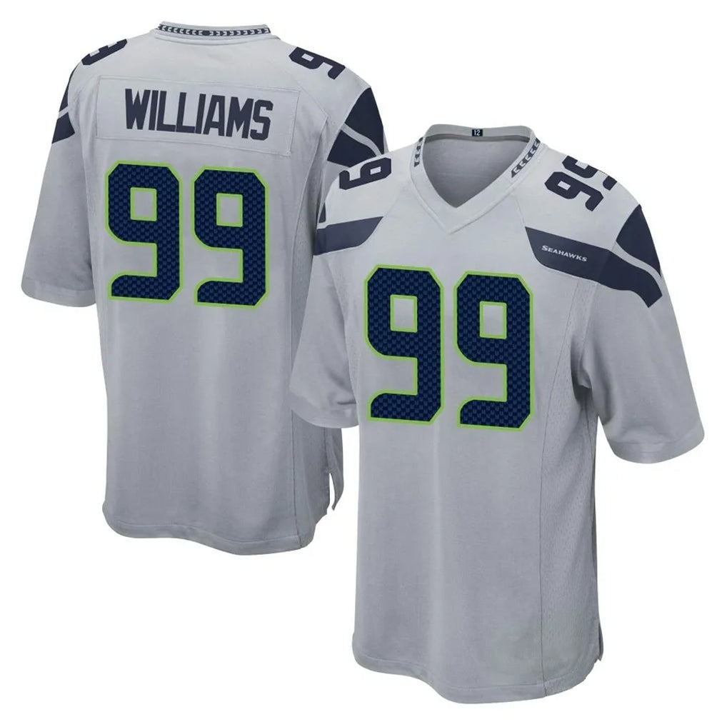 S.Seahawks #99 Leonard Williams Player Gray Home Game PETTCS Stitched Jerseys