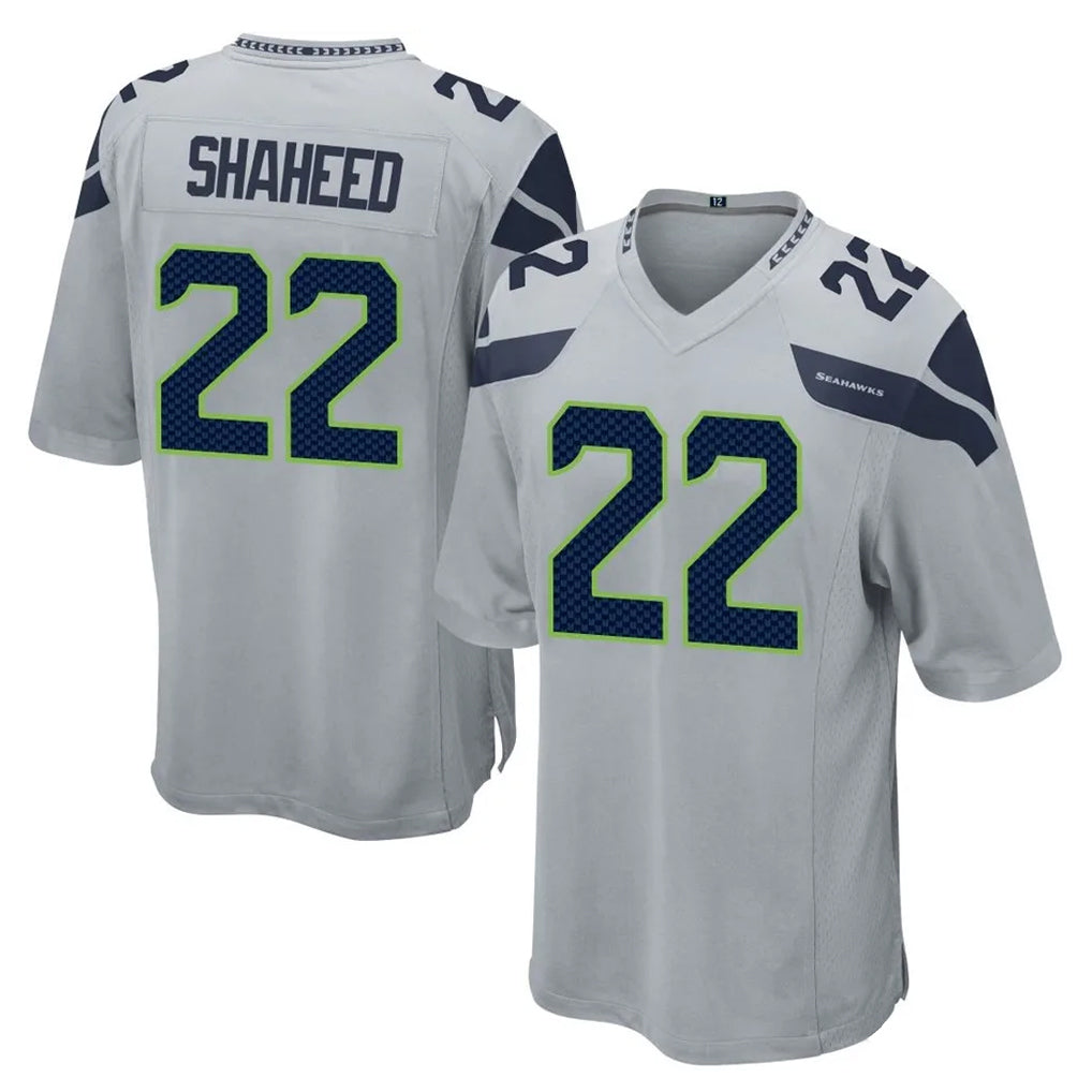S.Seahawks #22 Rashid Shaheed Player Gray Home Game PETTCS Stitched Jerseys