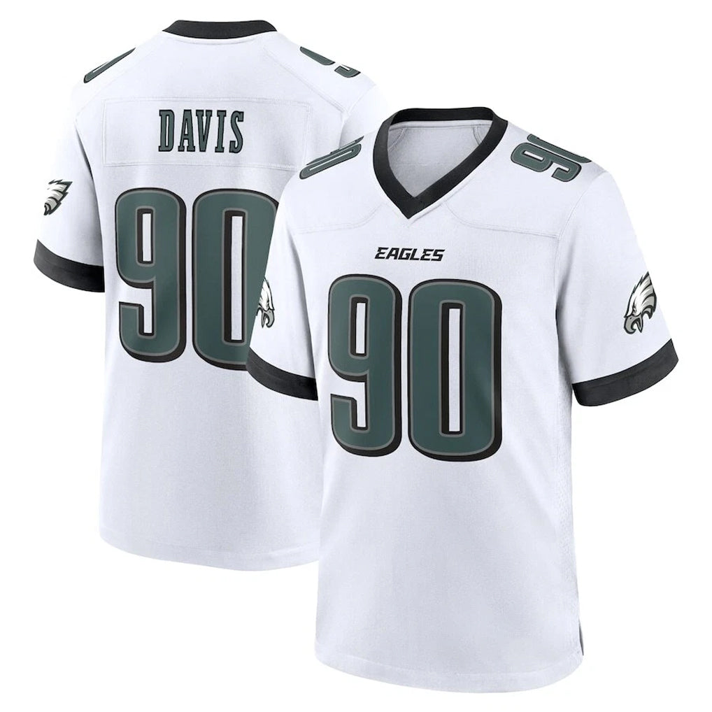 P.Eagles #90 Jordan Davis Player White Game Home PETTCS Stitched Jerseys