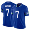 S.Seahawks #7 Uchenna Nwosu Player Royal Limited Throwback Vapor F.U.S.E. Home Game PETTCS Stitched Jerseys