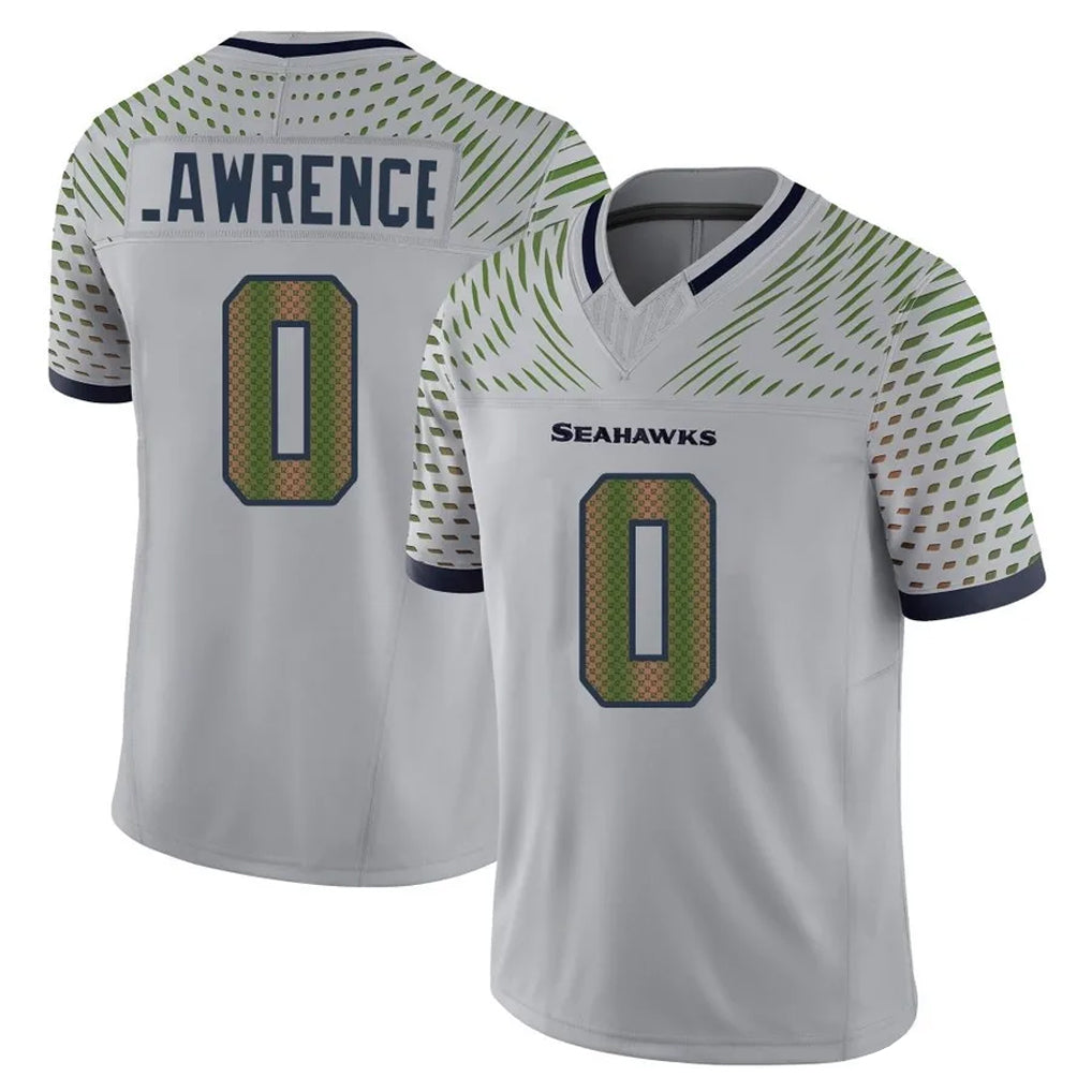 S.Seahawks #0 DeMarcus Lawrence Player Grey Limited 2025 Rivalries Collection Home Game PETTCS Stitched Jerseys