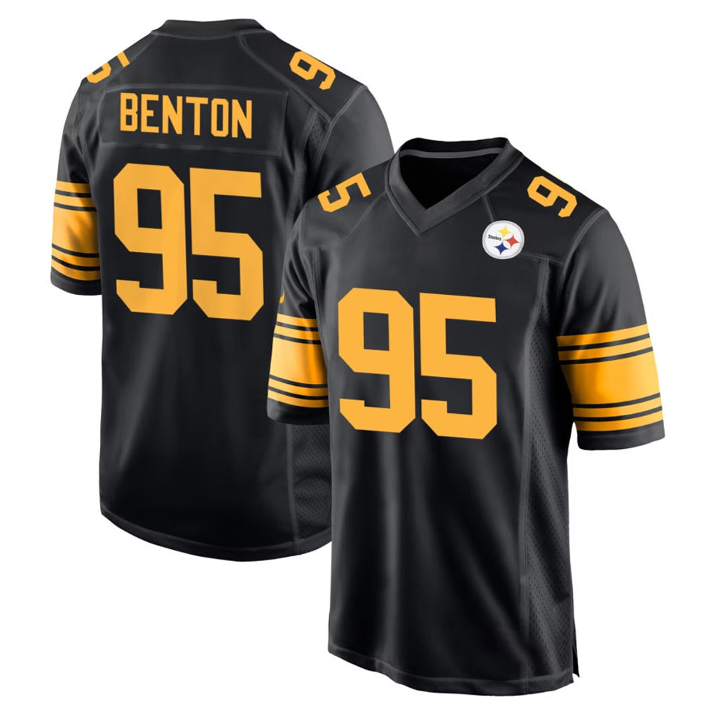 P.Steelers #95 Keeanu Benton Player Black Color Rush Home Game PETTCS Stitched Jerseys