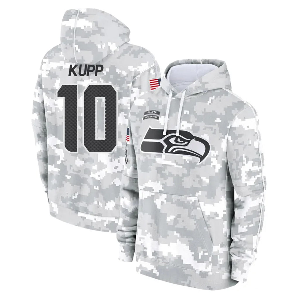 S.Seahawks #10 Cooper Kupp Player Arctic Camo Limited Salute to Service Pullover Hoodies Game PETTCS Stitched Jerseys