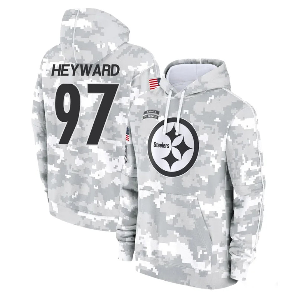 P.Steelers #97 Cameron Heyward Player Arctic Camo Limited Salute to Service Pullover Hoodies Game PETTCS Stitched Jerseys