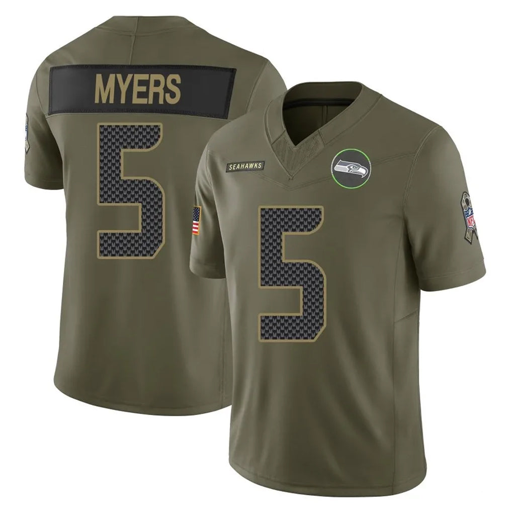 S.Seahawks #5 Jason Myers Player Olive 2025 Salute To Service Limited Home Game PETTCS Stitched Jerseys