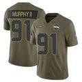 S.Seahawks #91 Byron Murphy II Player Olive 2025 Salute To Service Limited Home Game PETTCS Stitched Jerseys
