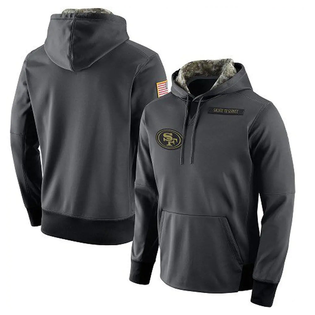 SF.49ers ## 49ers Blank Player Anthracite Pullover Hoodies Home Game PETTCS Stitched Jerseys