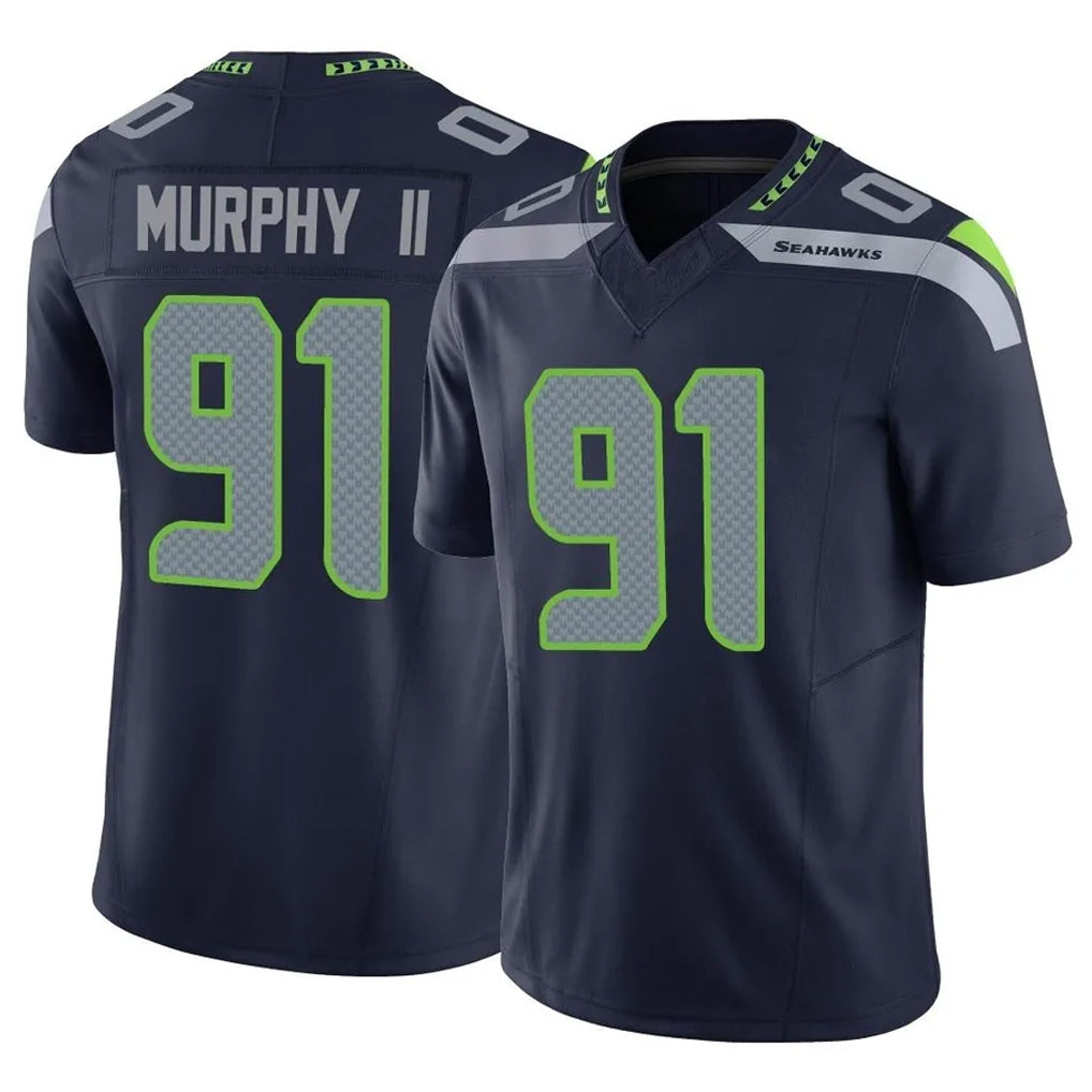S.Seahawks #91 Byron Murphy II Player Navy Limited Vapor F.U.S.E. Home Game PETTCS Stitched Jerseys