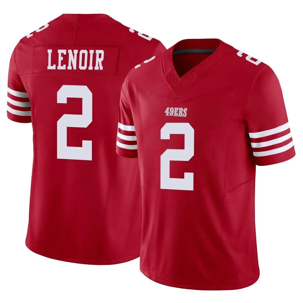 SF.49ers #2 Deommodore Lenoir Player Red Limited Vapor F.U.S.E. Home Game PETTCS Stitched Jerseys