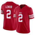 SF.49ers #2 Deommodore Lenoir Player Red Limited Vapor F.U.S.E. Home Game PETTCS Stitched Jerseys