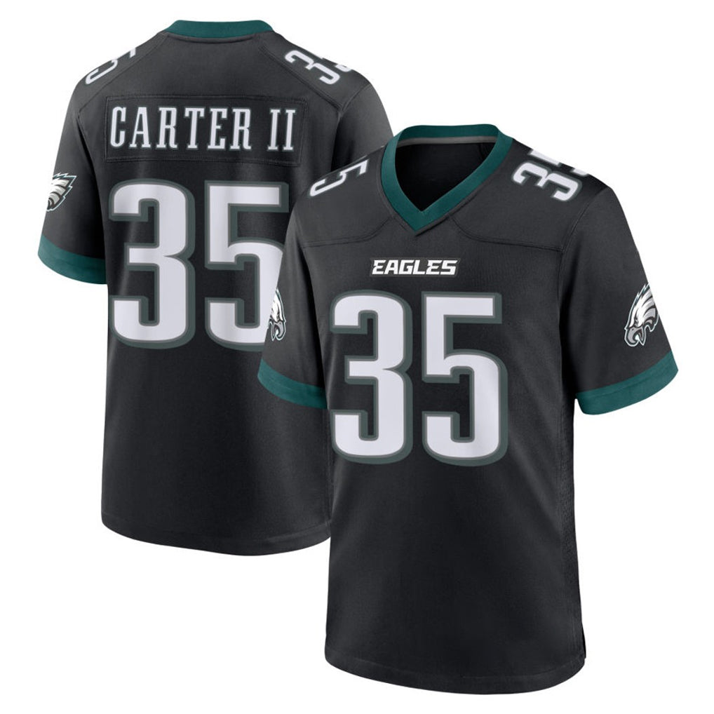 P.Eagles #35 Michael Carter II Player Black Game Home PETTCS Stitched Jerseys