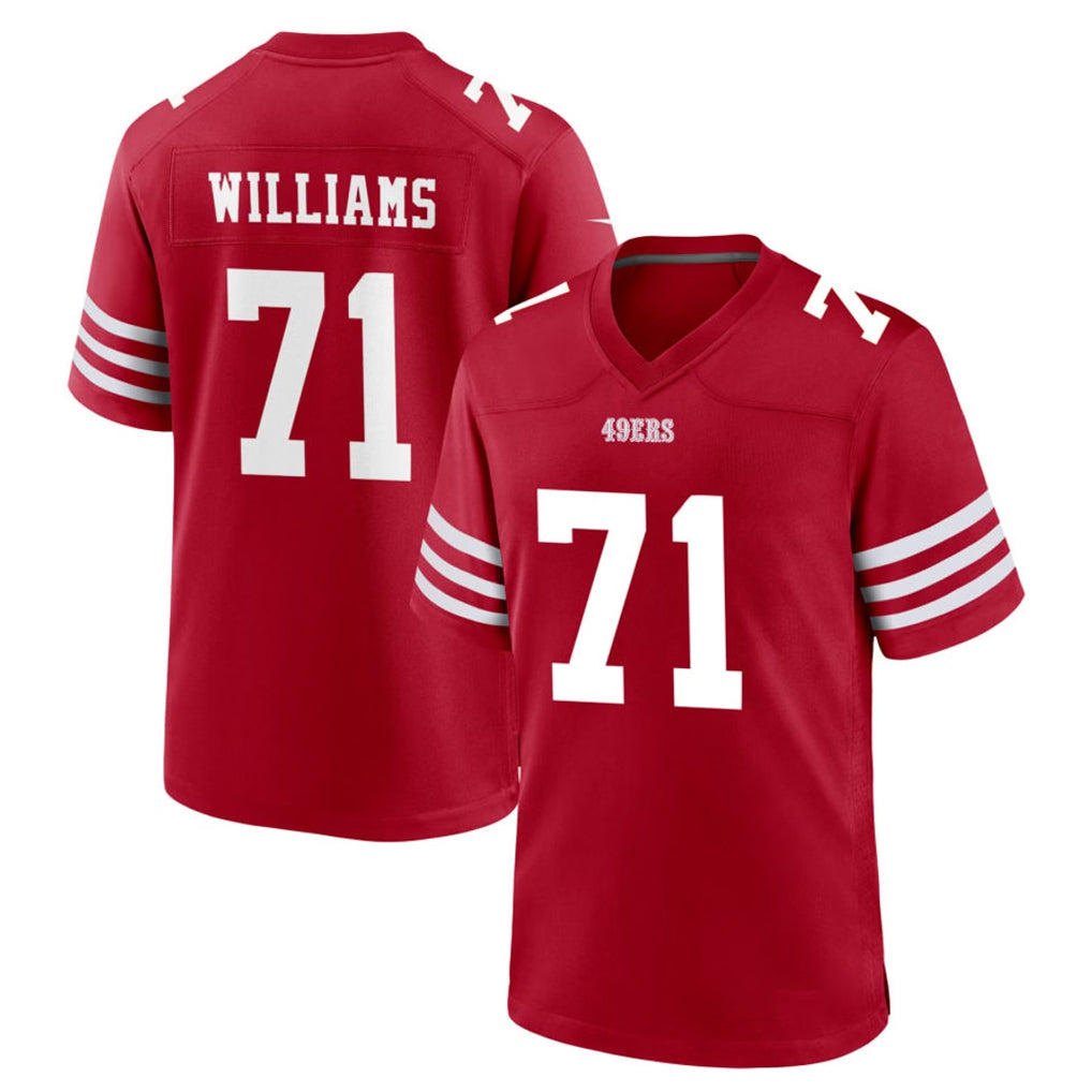 SF.49ers #71 Trent Williams Player Red Game Home PETTCS Stitched Jerseys