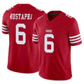 SF.49ers #6 Malik Mustapha Player Red Limited Vapor F.U.S.E. Home Game PETTCS Stitched Jerseys