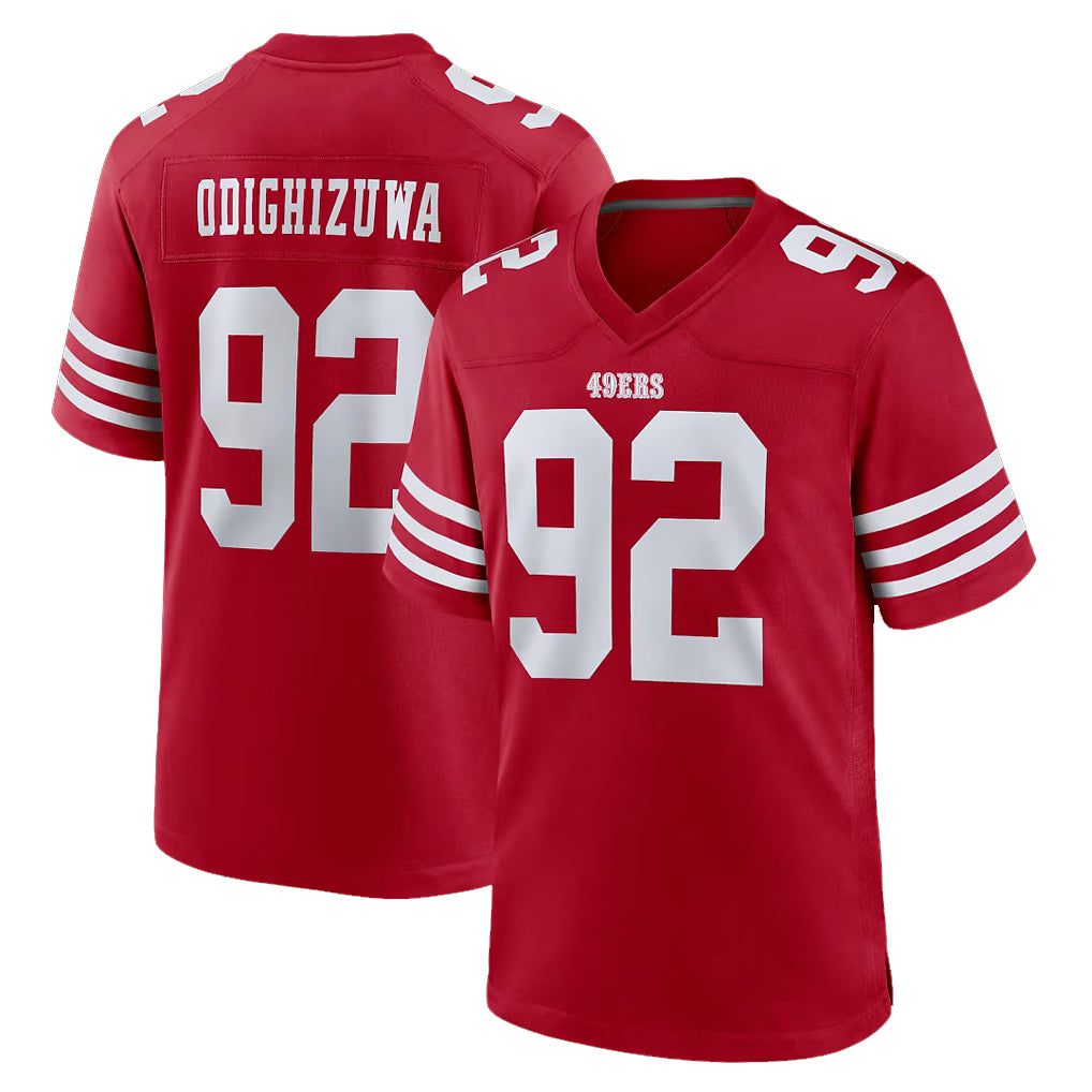 SF.49ers #92 Osa Odighizuwa Player Red Game Home PETTCS Stitched Jerseys