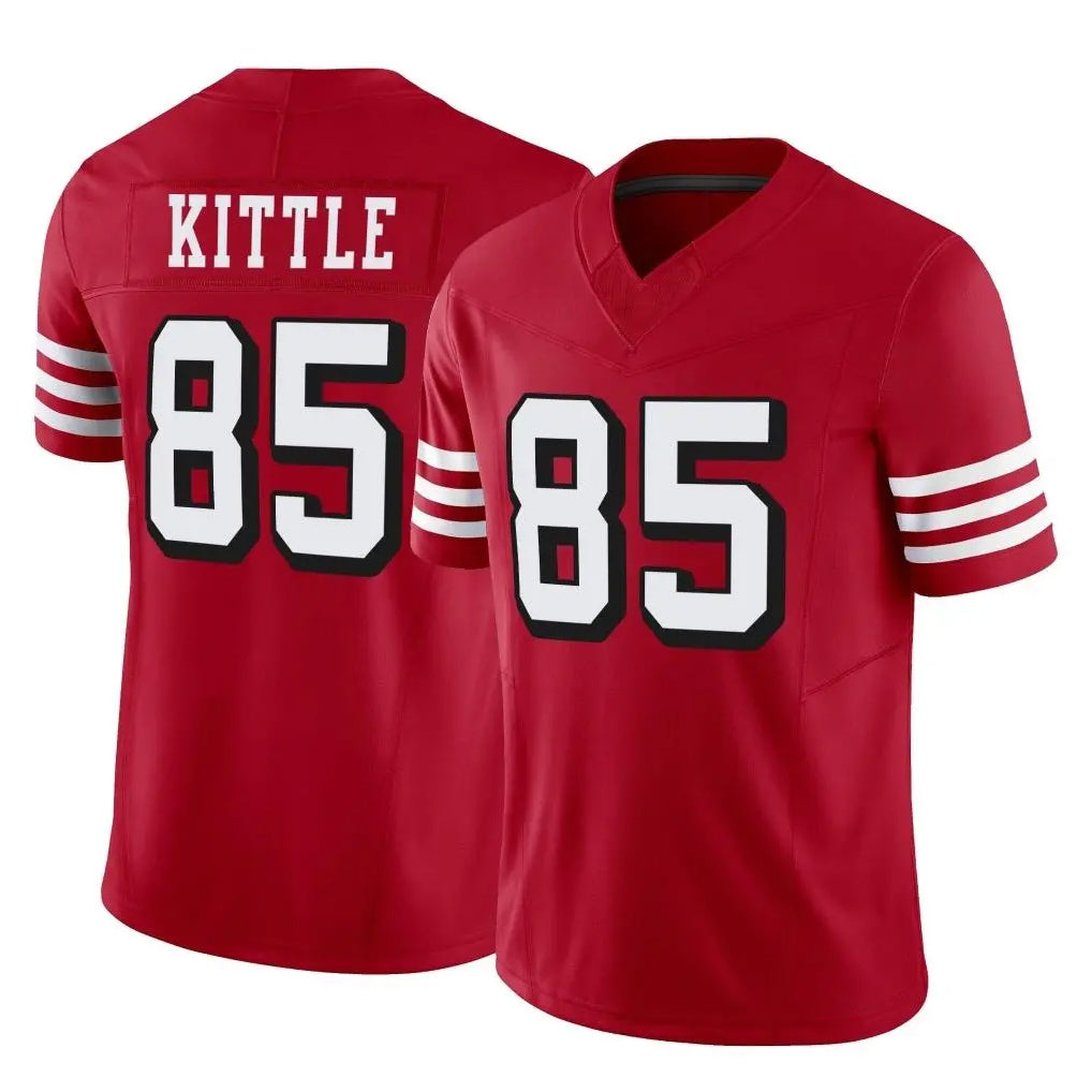 SF.49ers #85 George Kittle Player Red Limited Alternate Vapor F.U.S.E. Home Game PETTCS Stitched Jerseys