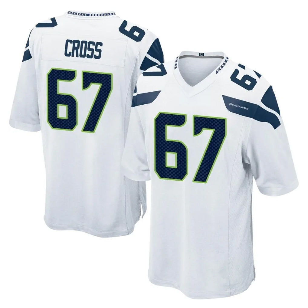 S.Seahawks #67 Charles Cross Player White Home Game Ddoa Stitched Jerseys