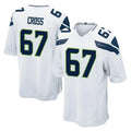 S.Seahawks #67 Charles Cross Player White Home Game PETTCS Stitched Jerseys
