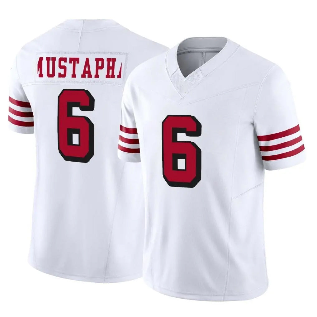 SF.49ers #6 Malik Mustapha Player White Limited Alternate Vapor F.U.S.E. Home Game PETTCS Stitched Jerseys
