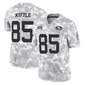 SF.49ers #85 George Kittle Player Arctic Camo Limited Salute To Service Home Game PETTCS Stitched Jerseys