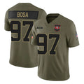 SF.49ers #97 Nick Bosa Player Olive 2025 Salute To Service Limited Home Game PETTCS Stitched Jerseys