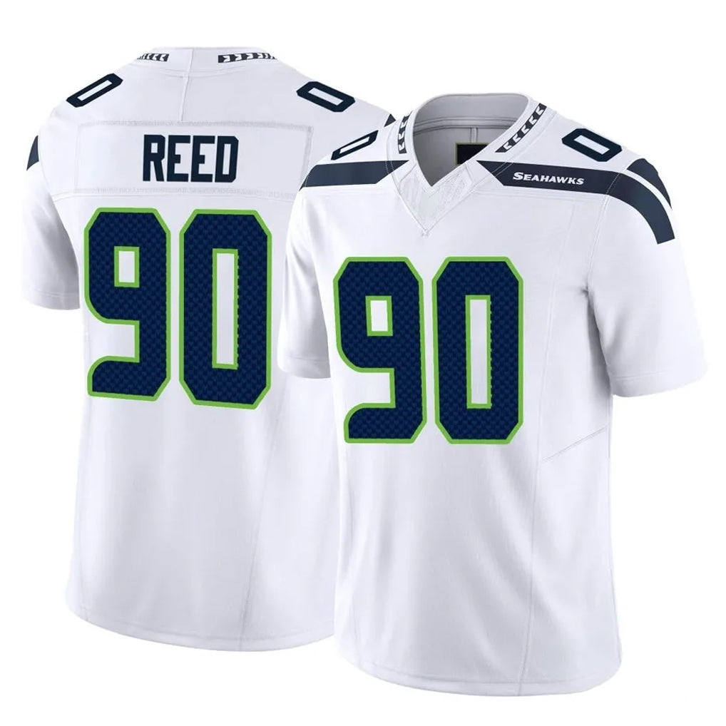 S.Seahawks #90 Jarran Reed Player White Limited Vapor F.U.S.E. Home Game PETTCS Stitched Jerseys