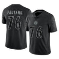 P.Steelers #76 Troy Fautanu Player Black Reflective Limited Home Game PETTCS Stitched Jerseys