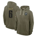 P.Eagles #6 DeVonta Smith Player Olive Salute to Service Pullover Hoodies Limited PETTCS Stitched Jerseys