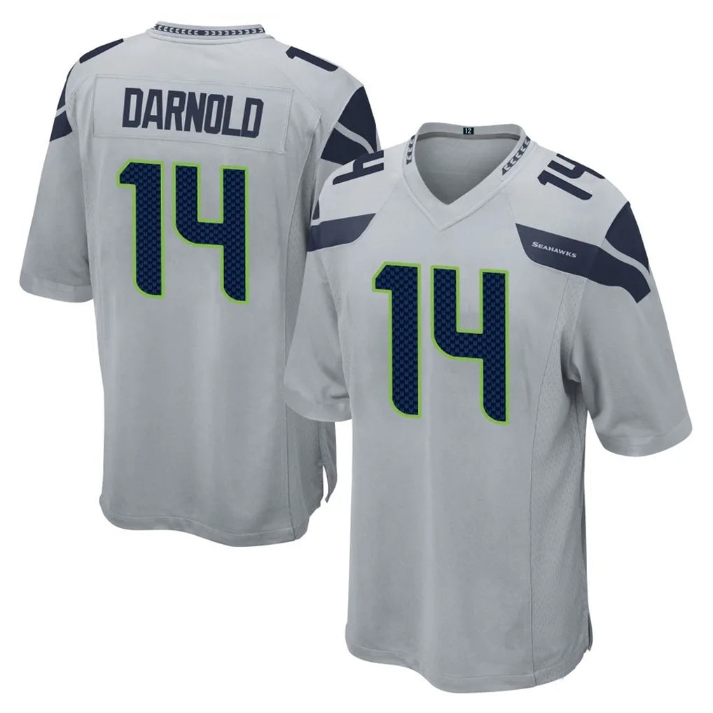 S.Seahawks #14 Sam Darnold Player Gray Home Game PETTCS Stitched Jerseys