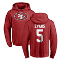 SF.49ers #5 Mike Evans Player Red LOGO Pullover Hoodies Home Game PETTCS Stitched Jerseys