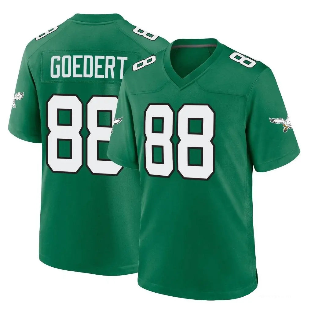 P.Eagles #88 Dallas Goedert Player Green Kelly Alternate Home Game PETTCS Stitched Jerseys