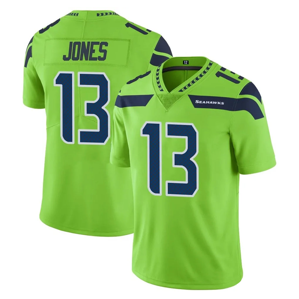 S.Seahawks #13 Ernest Jones IV Player Green Limited Color Rush Home Game PETTCS Stitched Jerseys