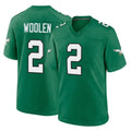 P.Eagles #2 Riq Woolen Player Green Kelly Alternate Home Game PETTCS Stitched Jerseys