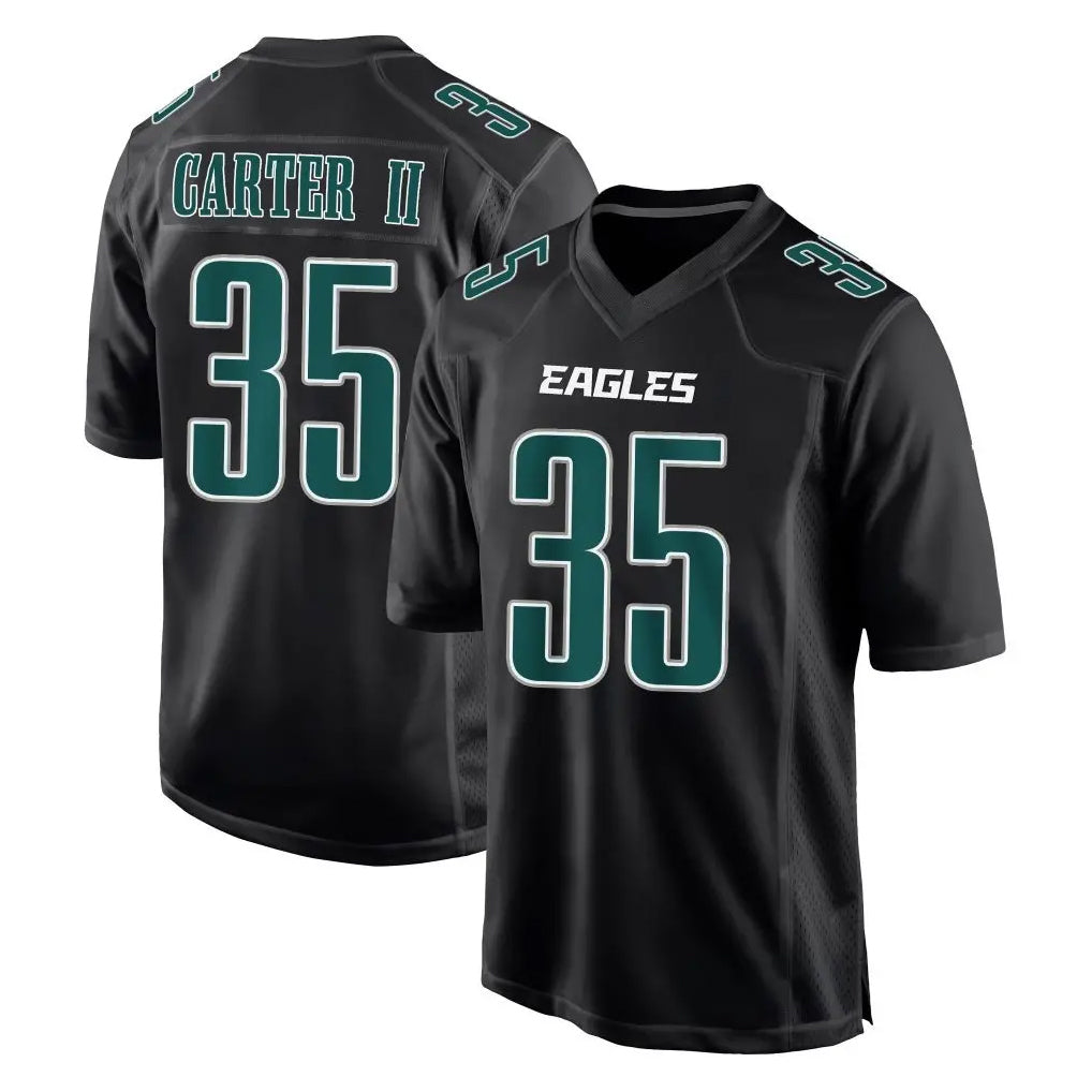 P.Eagles #35 Michael Carter II Player Carbon Black Fashion Home Game PETTCS Stitched Jerseys
