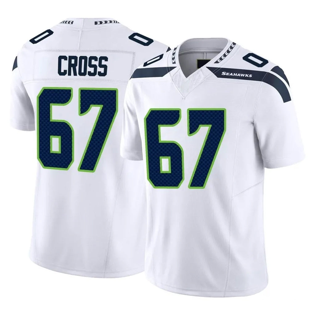 S.Seahawks #67 Charles Cross Player White Limited Vapor F.U.S.E. Home Game Ddoa Stitched Jerseys