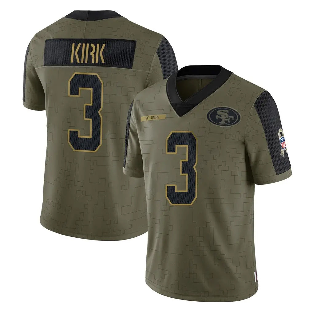 SF.49ers #3 Christian Kirk Player Olive Salute To Service Limited Game STECN Stitched Jerseys