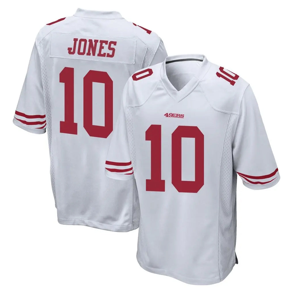 SF.49ers #10 Mac Jones Player White Home Game PETTCS Stitched Jerseys