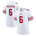 SF.49ers #6 Malik Mustapha Player White Game Home PETTCS Stitched Jerseys