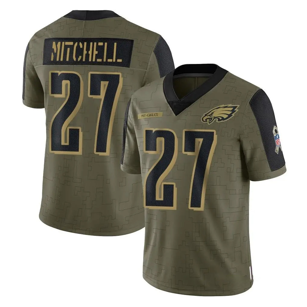 P.Eagles #27 Quinyon Mitchell Player Olive Salute To Service Limited Game PETTCS Stitched Jerseys