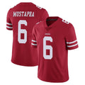 SF.49ers #6 Malik Mustapha Player Red Limited Vapor Untouchable Home Game PETTCS Stitched Jerseys