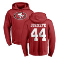 SF.49ers #44 Kyle Juszczyk Player Red LOGO Pullover Hoodies Home Game PETTCS Stitched Jerseys