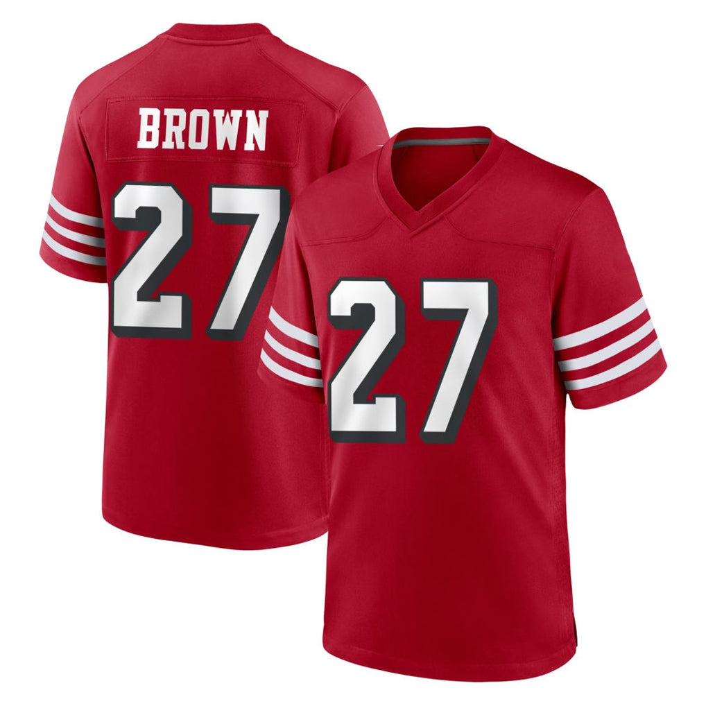 SF.49ers #27 Ji'Ayir Brown Player Red Limited Alternate Home Game PETTCS Stitched Jerseys