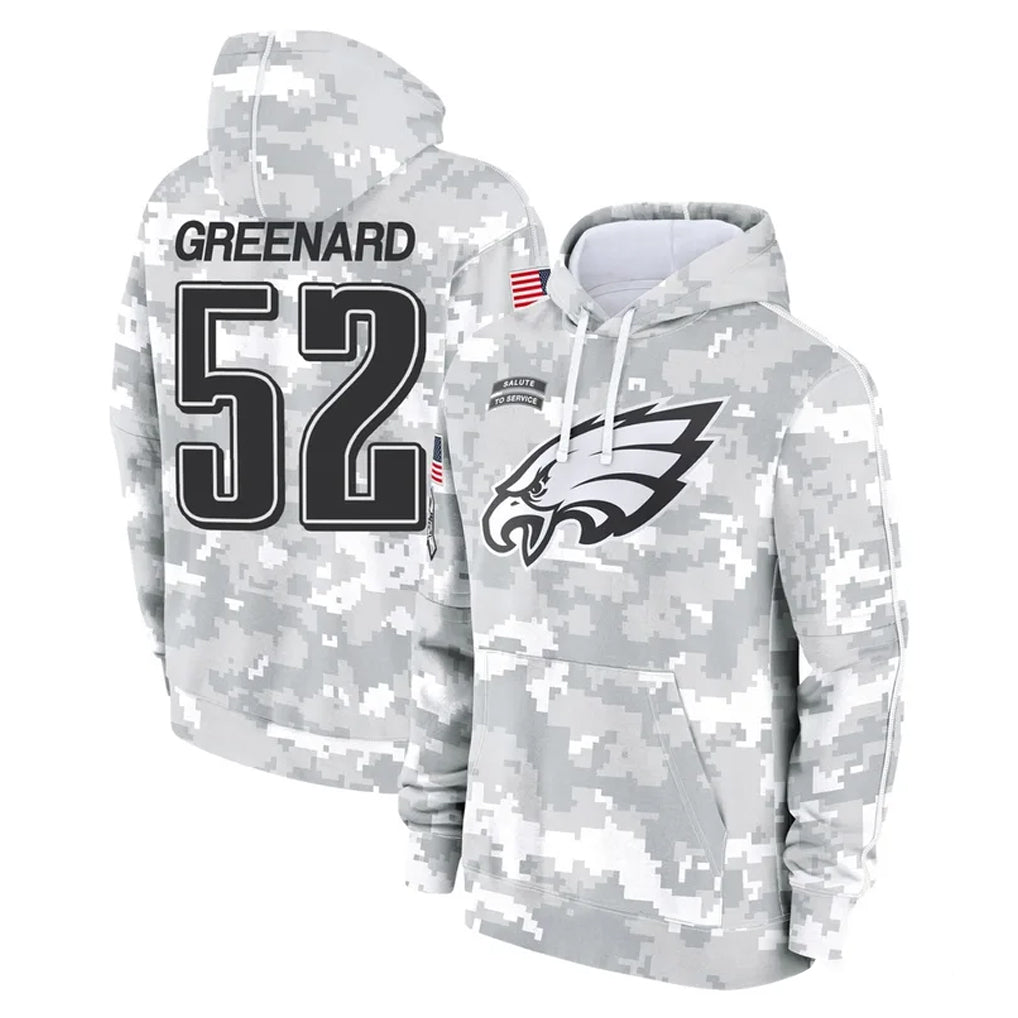 P.Eagles #52 Jonathan Greenard Player Arctic Camo Salute to Service Pullover Hoodies Limited Game PETTCS Stitched Jerseys