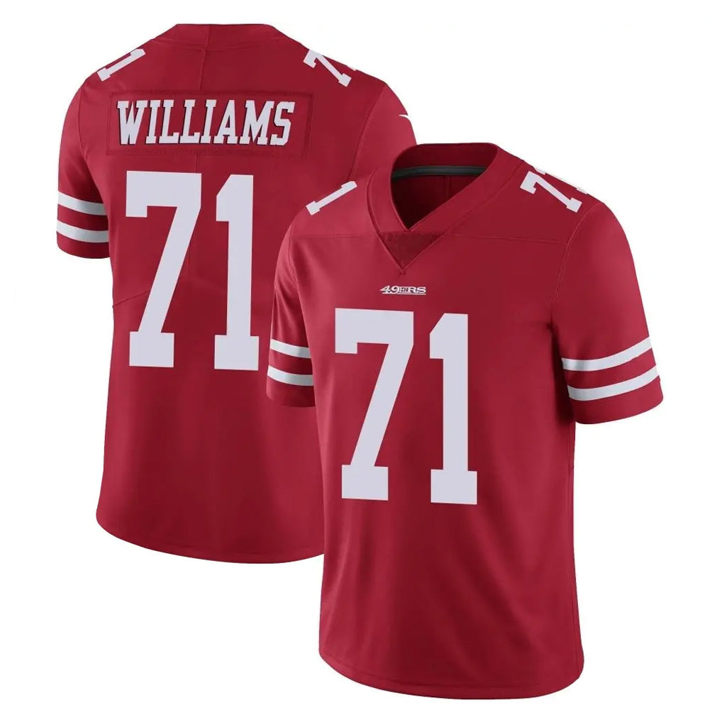 SF.49ers #71 Trent Williams Player Red Limited Vapor Untouchable Home Game PETTCS Stitched Jerseys
