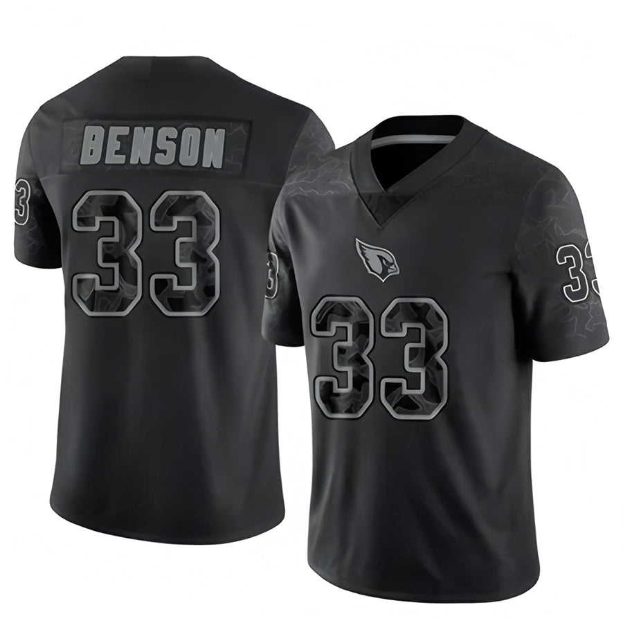 A.Cardinals #33 Trey Benson Player Black RFLCTV Limited PETTCS Stitched Jerseys