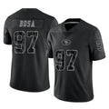 SF.49ers #97 Nick Bosa Player Black Limited Reflective Home Game PETTCS Stitched Jerseys