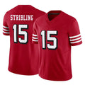 SF.49ers #15 De'Zhaun Stribling Player Red Limited Alternate Vapor F.U.S.E. Home Game PETTCS Stitched Jerseys